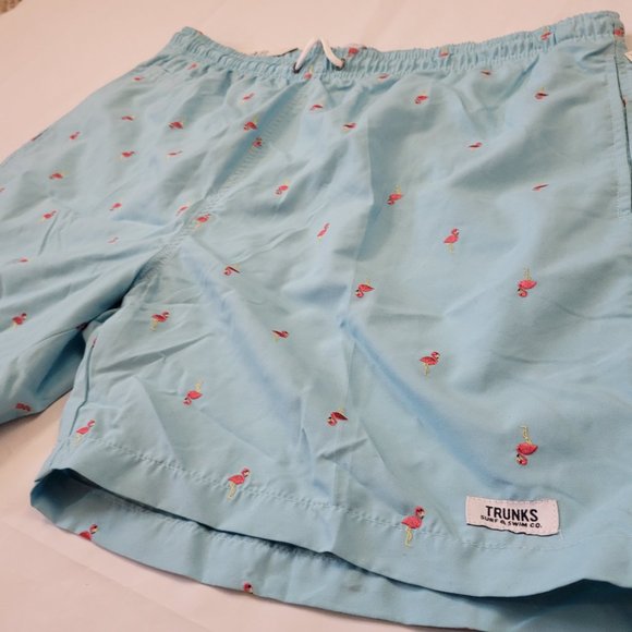 Mens Embroidered Flamingo swim trunks 2XL Fast Dry - Picture 2 of 6